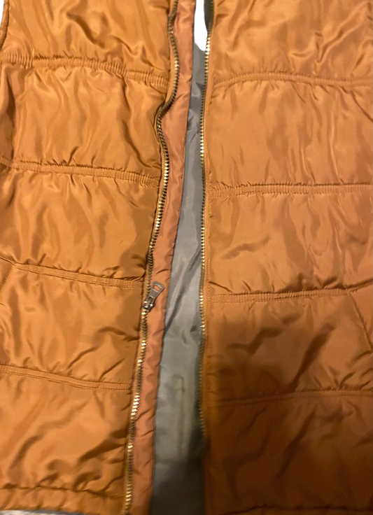 Men's Quilted Puffer Vest – Rust/Caramel
