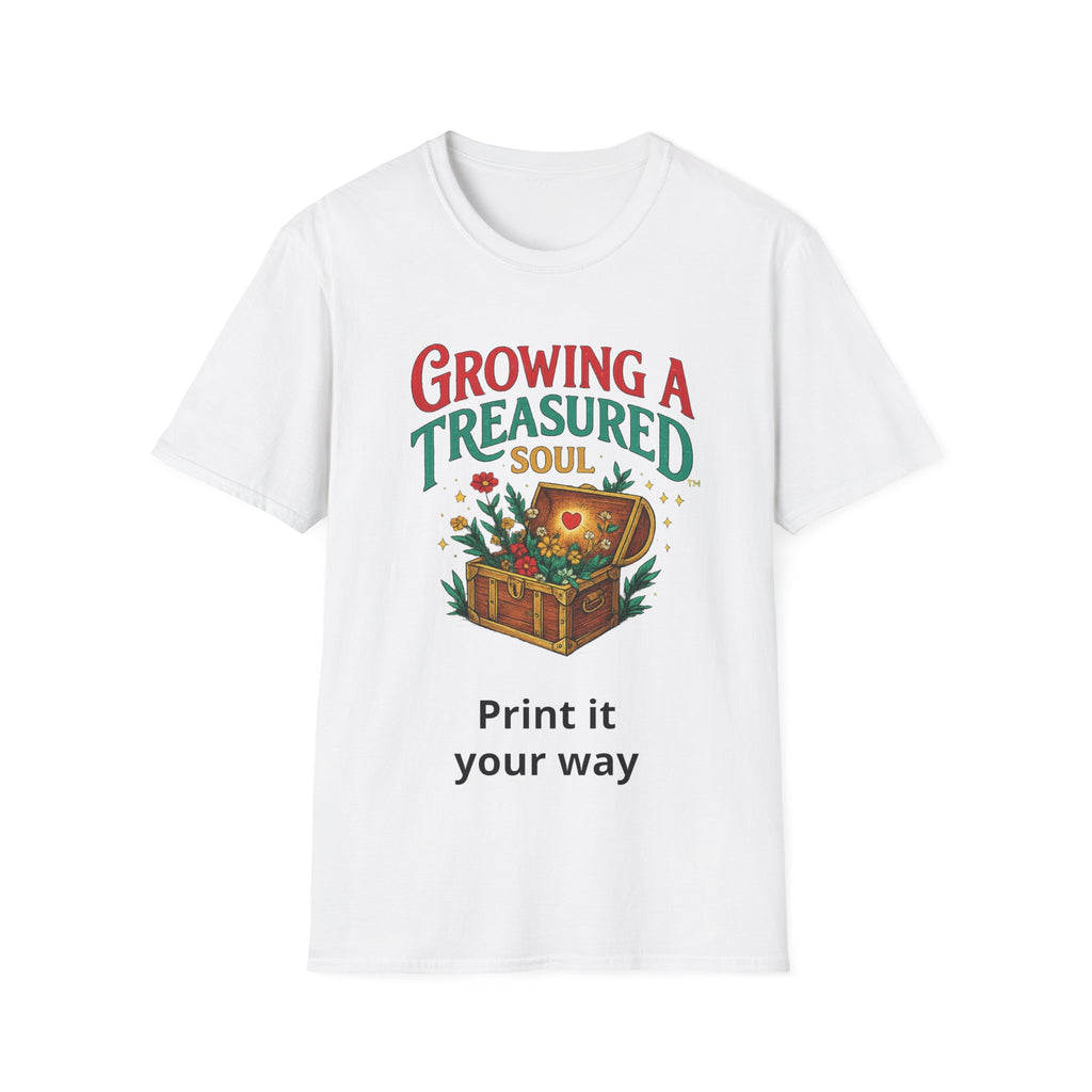 Growing a Treasured Soul T-Shirt — Inspirational Floral Treasure Chest Tee