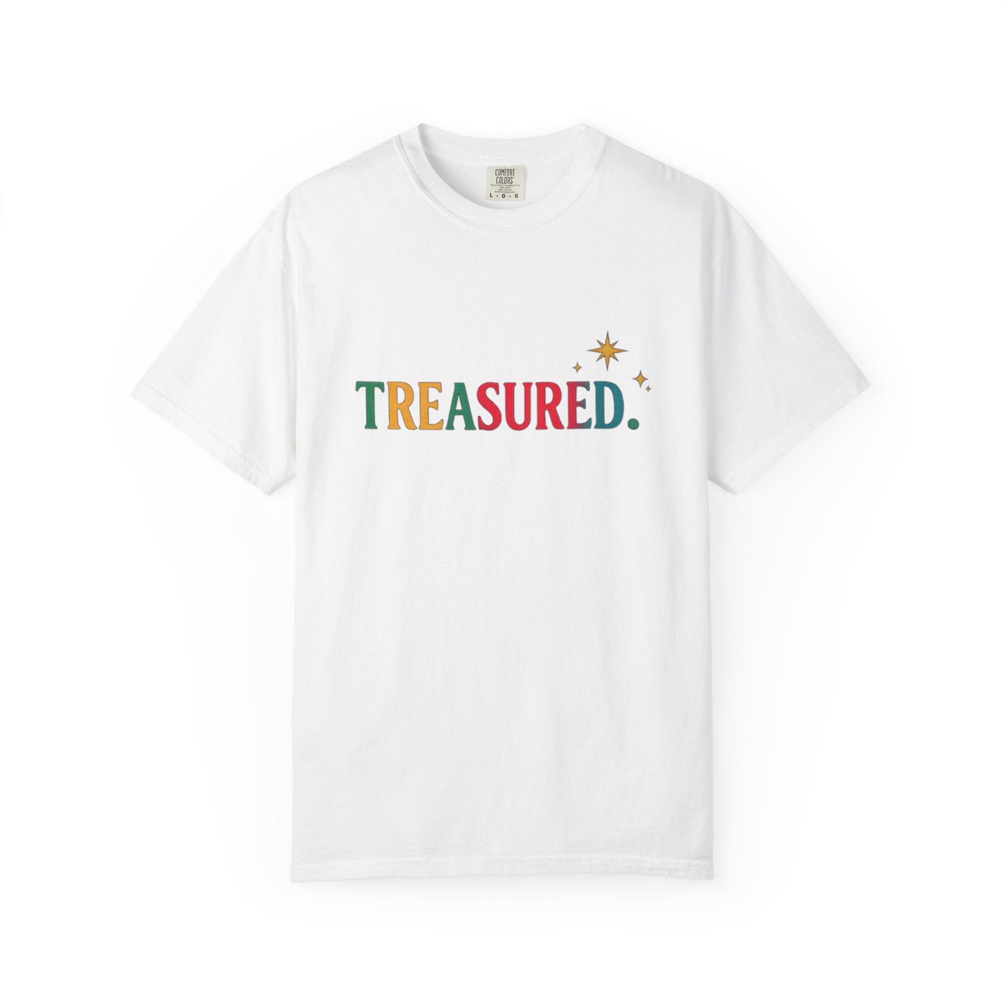 Treasured T-Shirt — Colorful Retro Text Graphic Tee