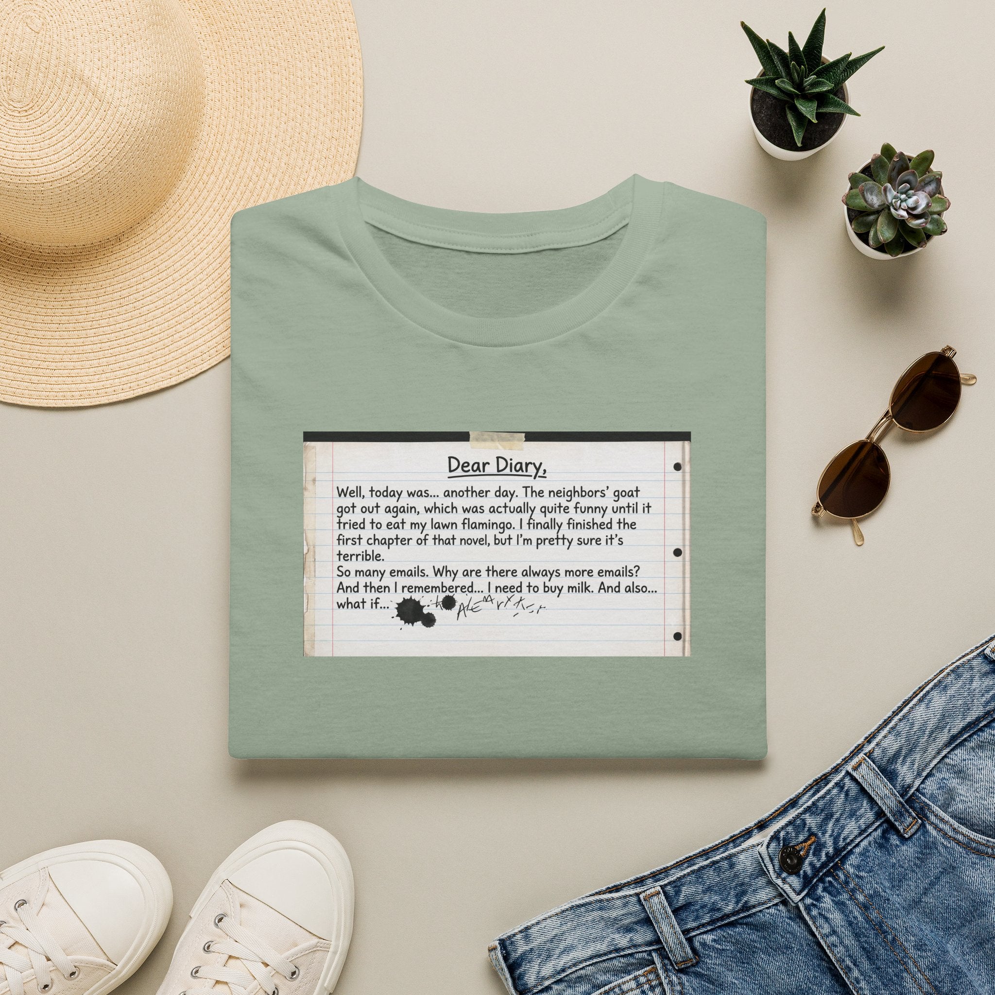 T‑Shirt — Funny "Dear Diary" Journal Quote Tee (Relatable Humor Gift)