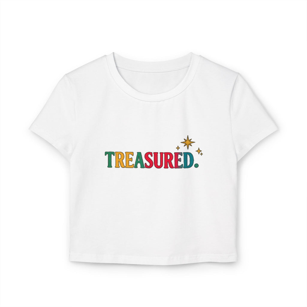 Treasured Crop Tee — Retro Color Block Women's Baby Tee