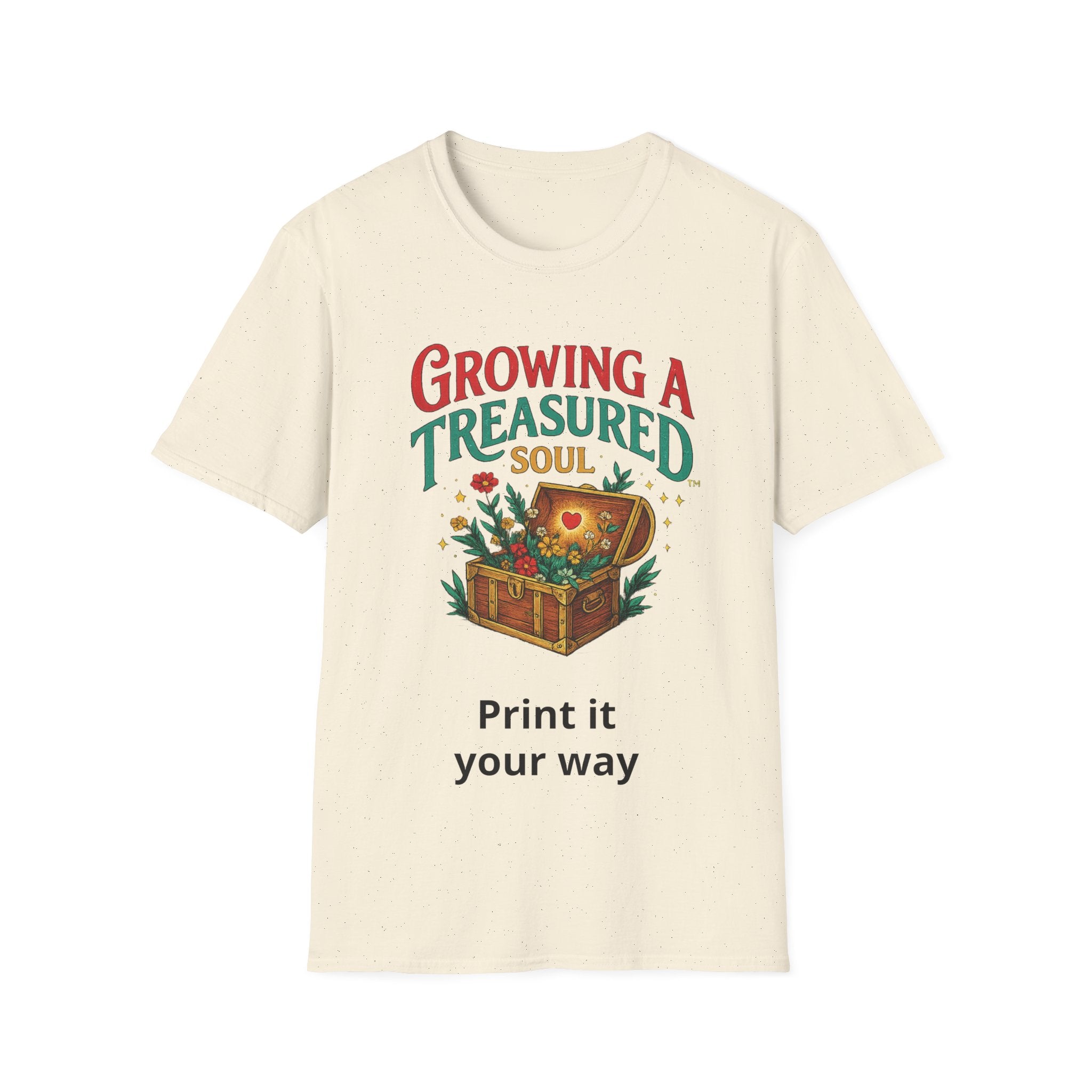 Growing a Treasured Soul T-Shirt — Inspirational Floral Treasure Chest Tee