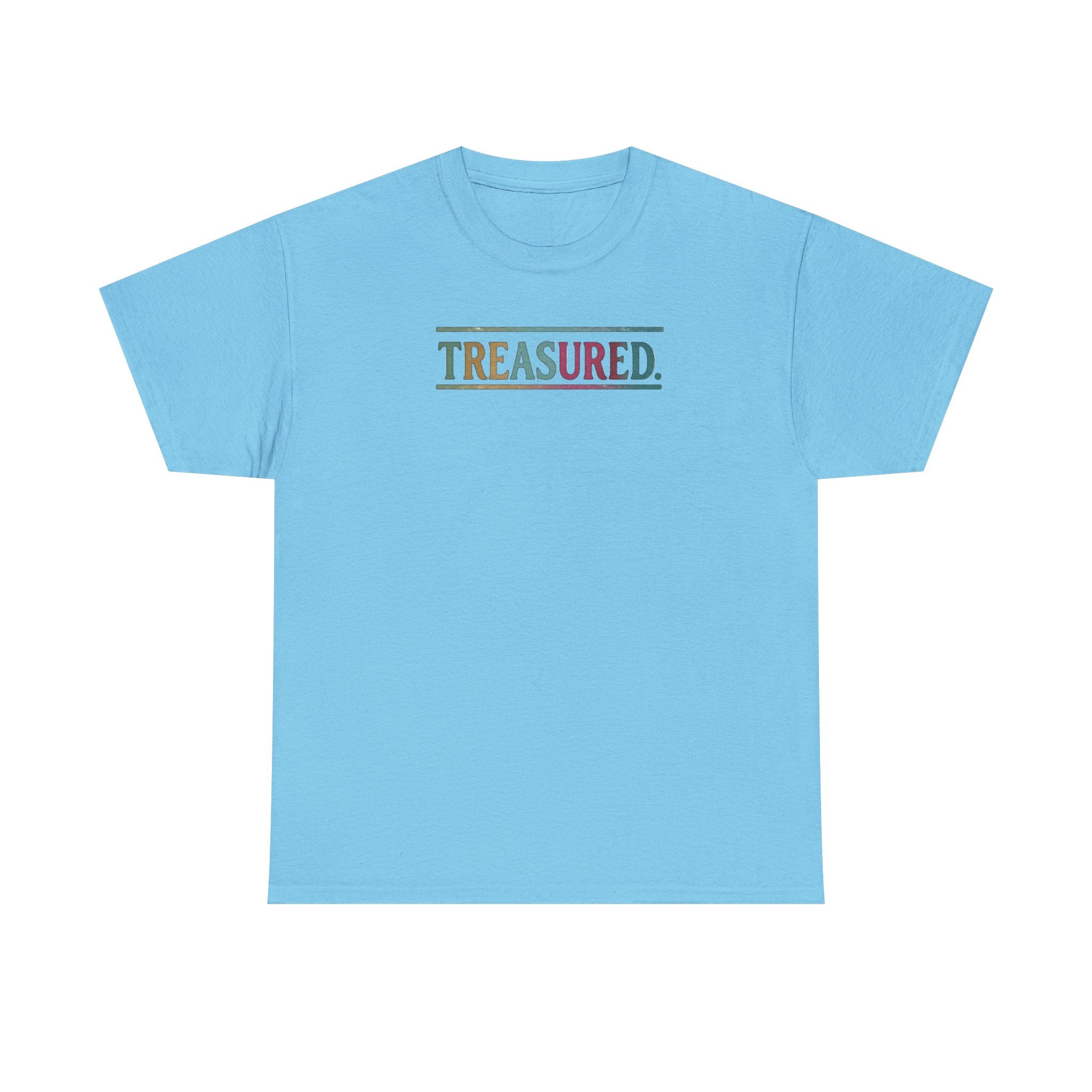 Treasured Rainbow Tee – Inspirational 'TREASURED' Graphic T-Shirt