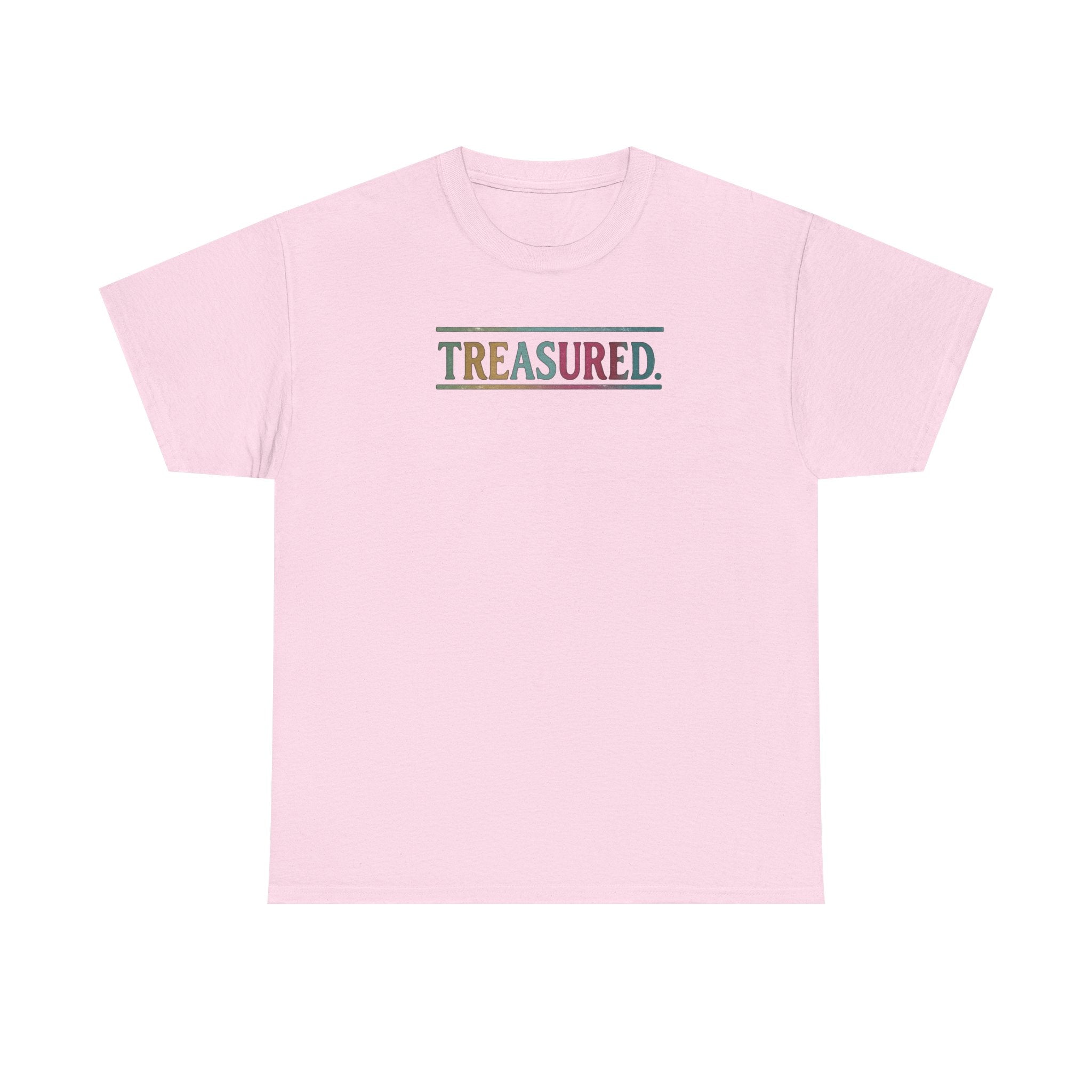 Treasured Rainbow Tee – Inspirational 'TREASURED' Graphic T-Shirt