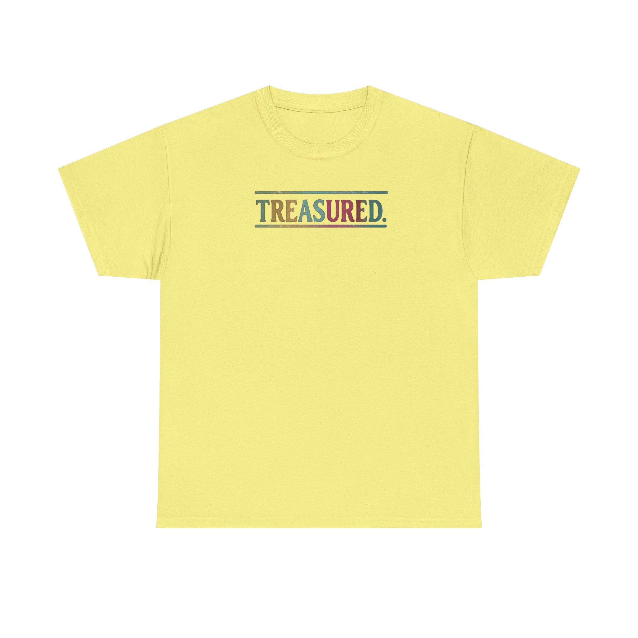 Treasured Rainbow Tee – Inspirational 'TREASURED' Graphic T-Shirt