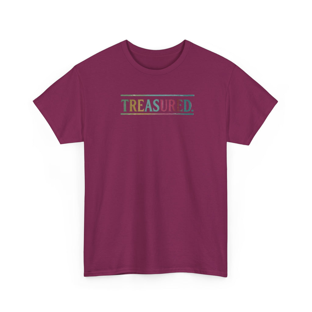 Treasured Rainbow Tee – Inspirational 'TREASURED' Graphic T-Shirt