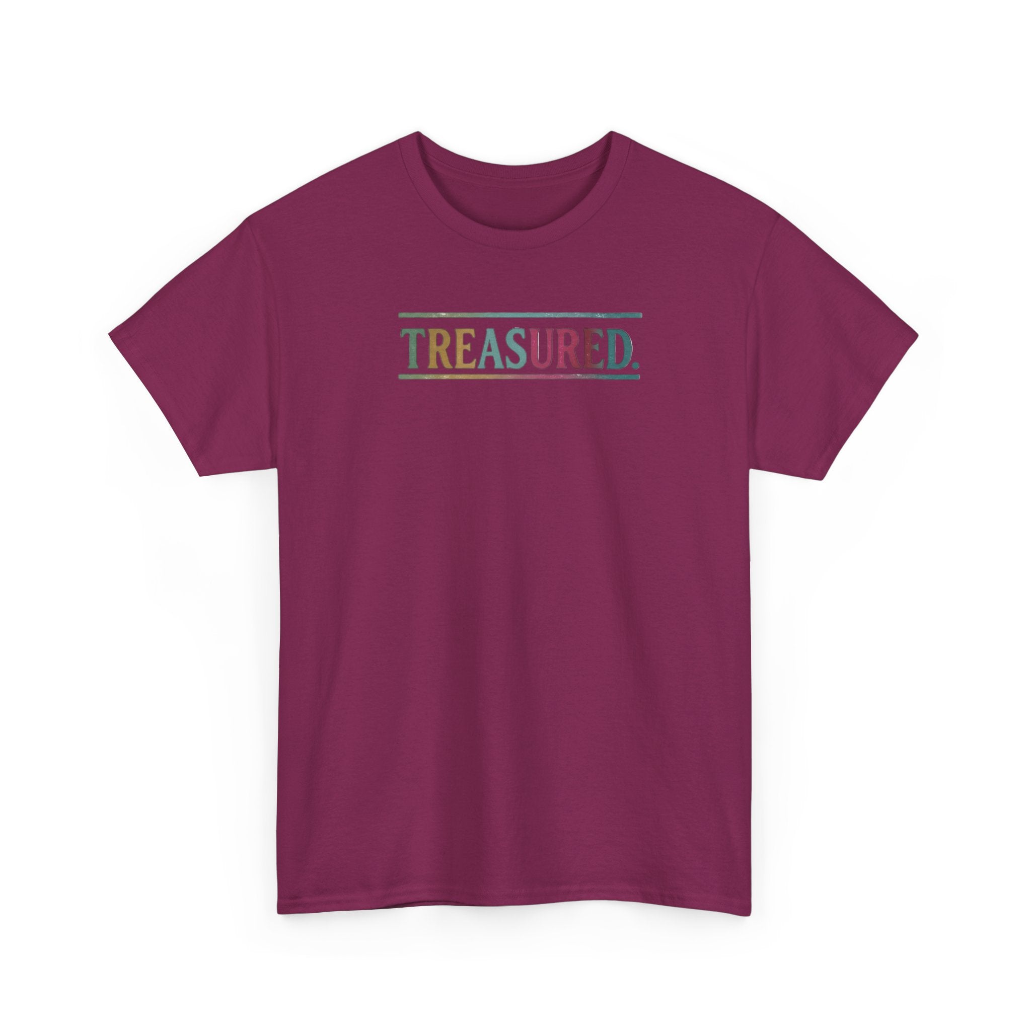 Treasured Rainbow Tee – Inspirational 'TREASURED' Graphic T-Shirt