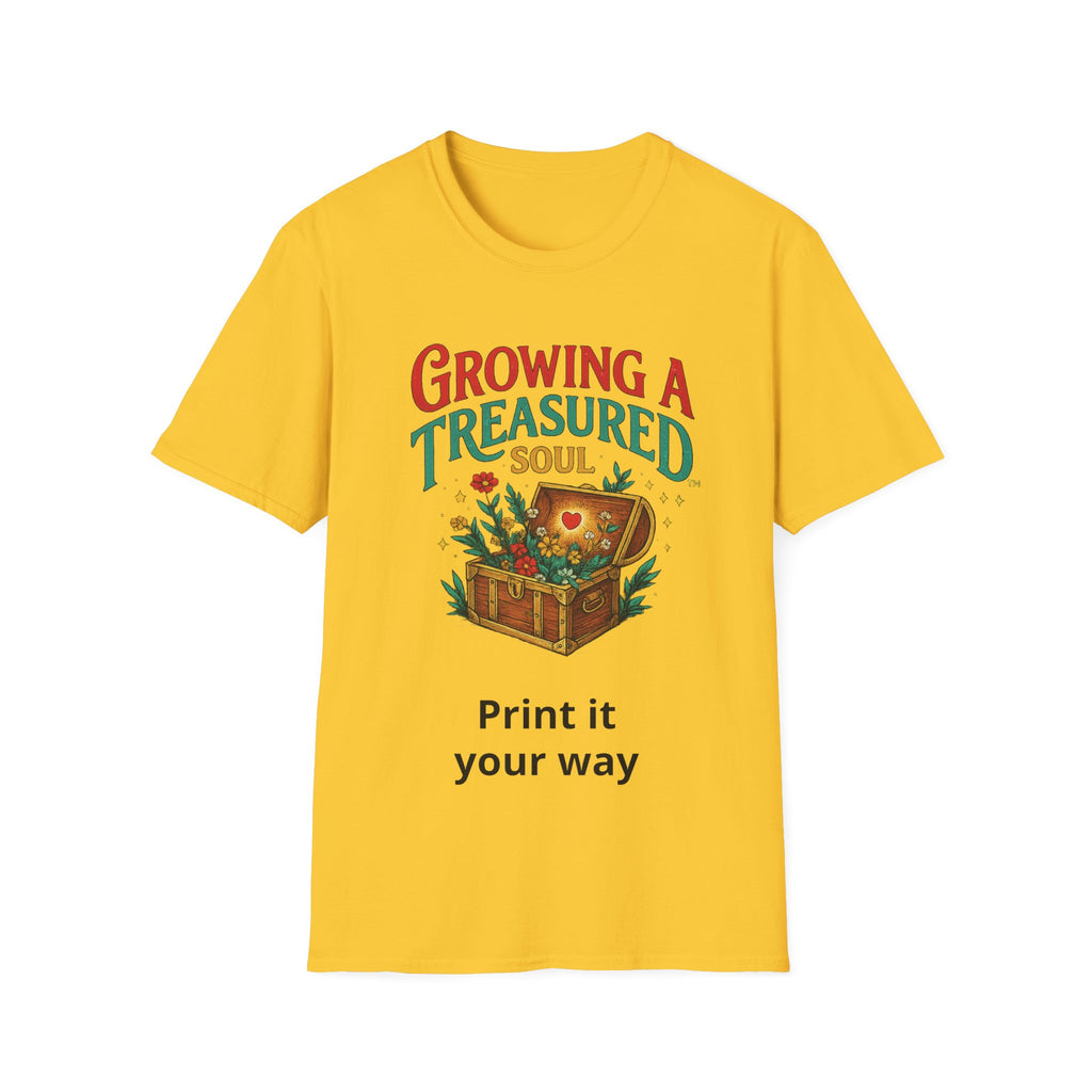 Growing a Treasured Soul T-Shirt — Inspirational Floral Treasure Chest Tee