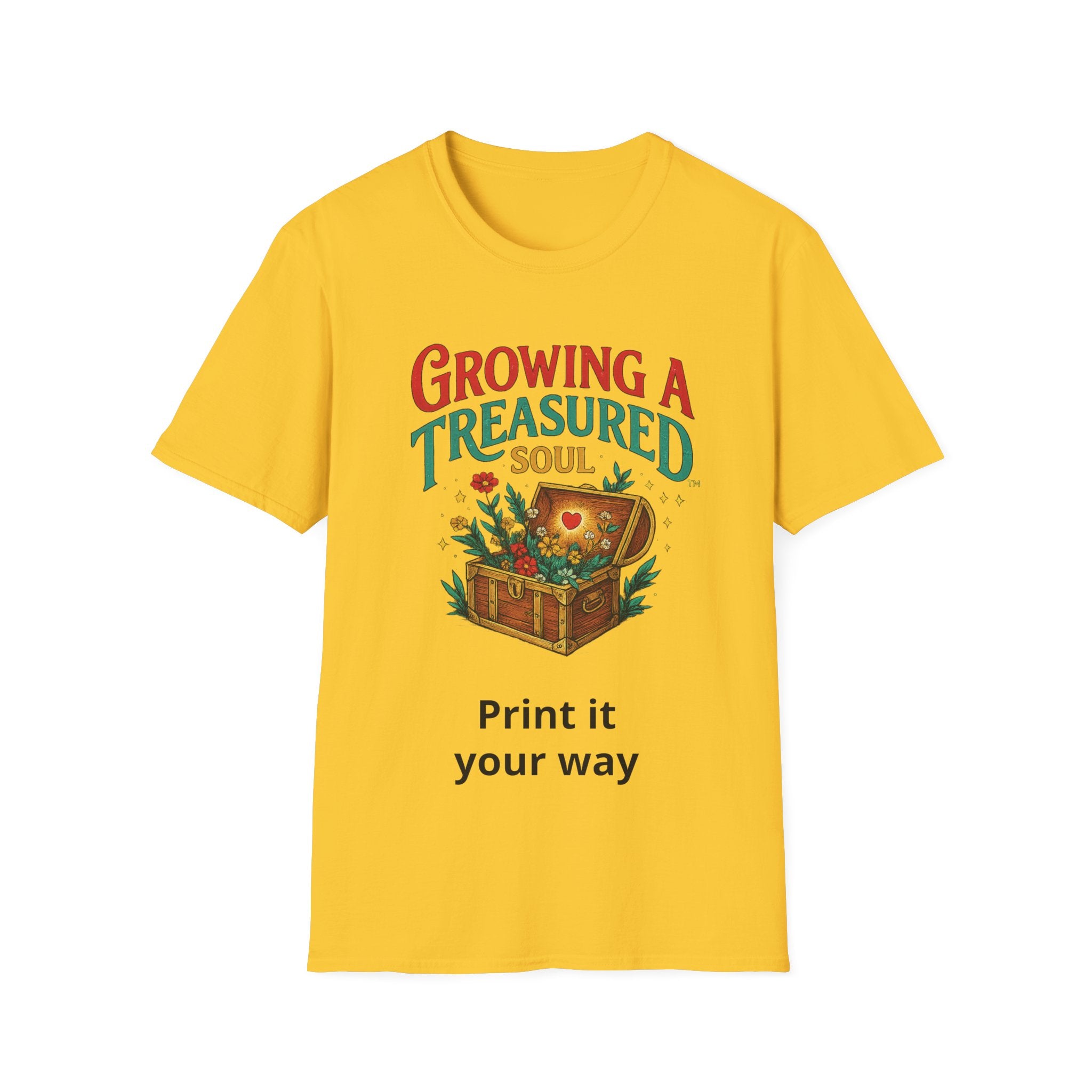 Growing a Treasured Soul T-Shirt — Inspirational Floral Treasure Chest Tee