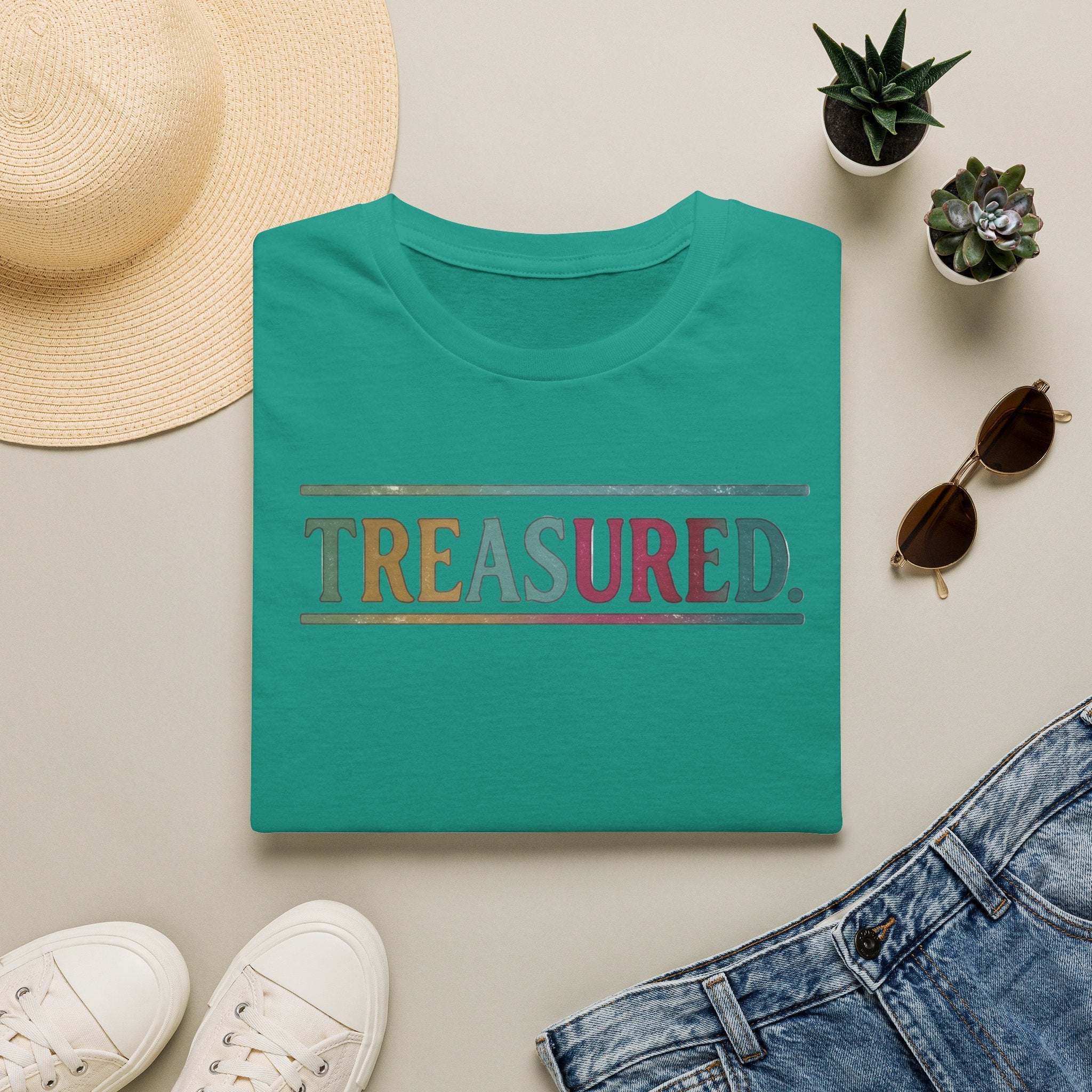 T-Shirt — 'Treasured' Colorful Retro Graphic Tee