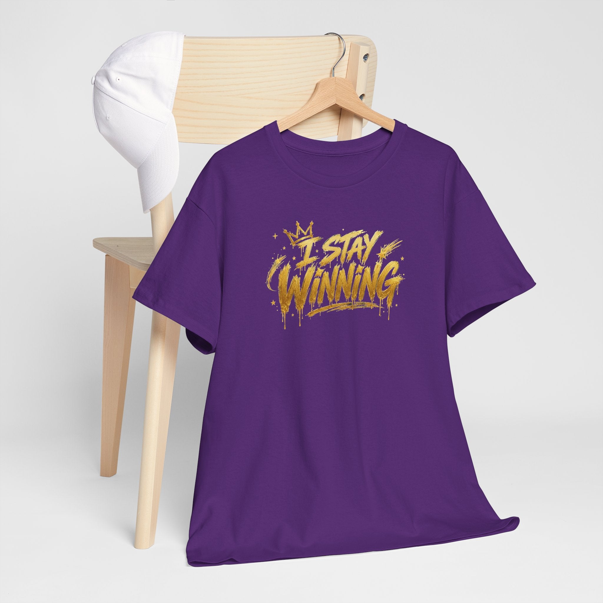 I Stay Winning T‑Shirt — Motivational Gold Script Tee