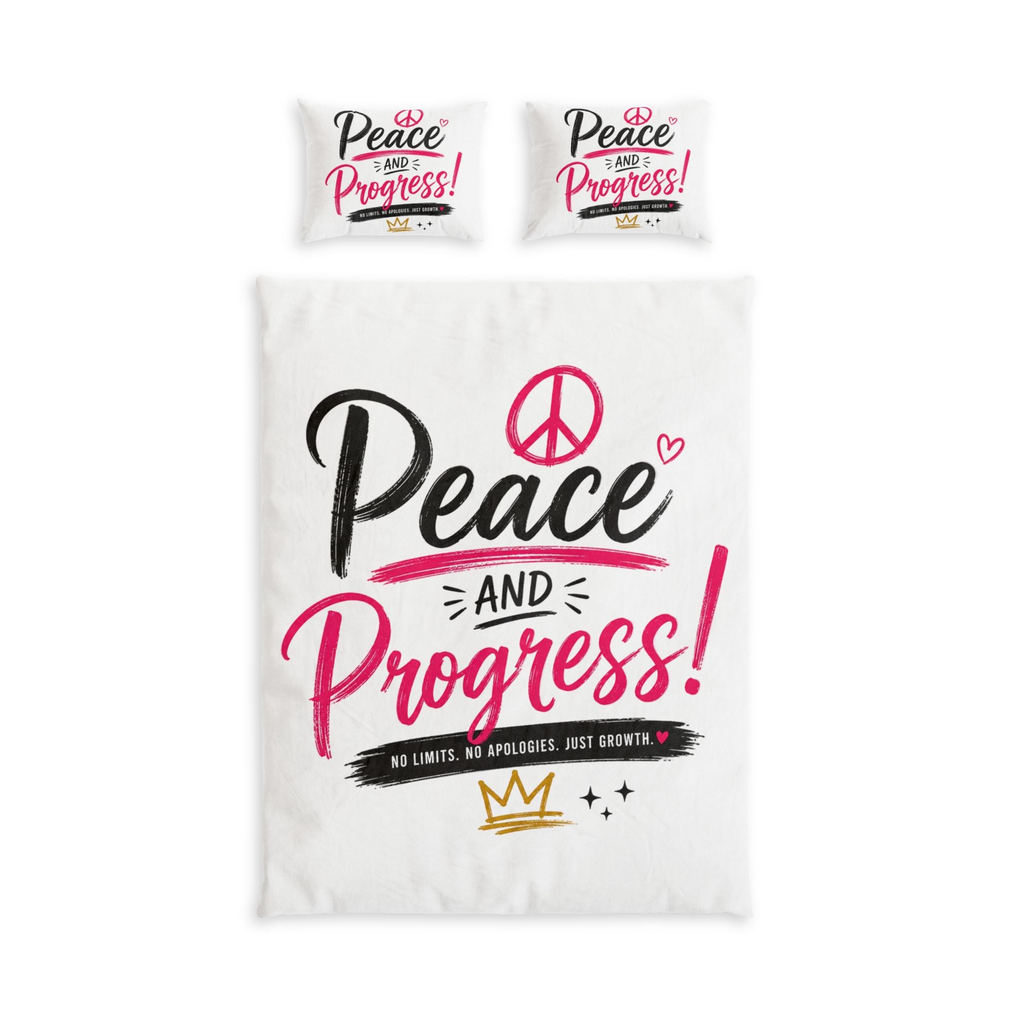 Duvet Cover - "Peace and Progress!" Cotton Bedding Set