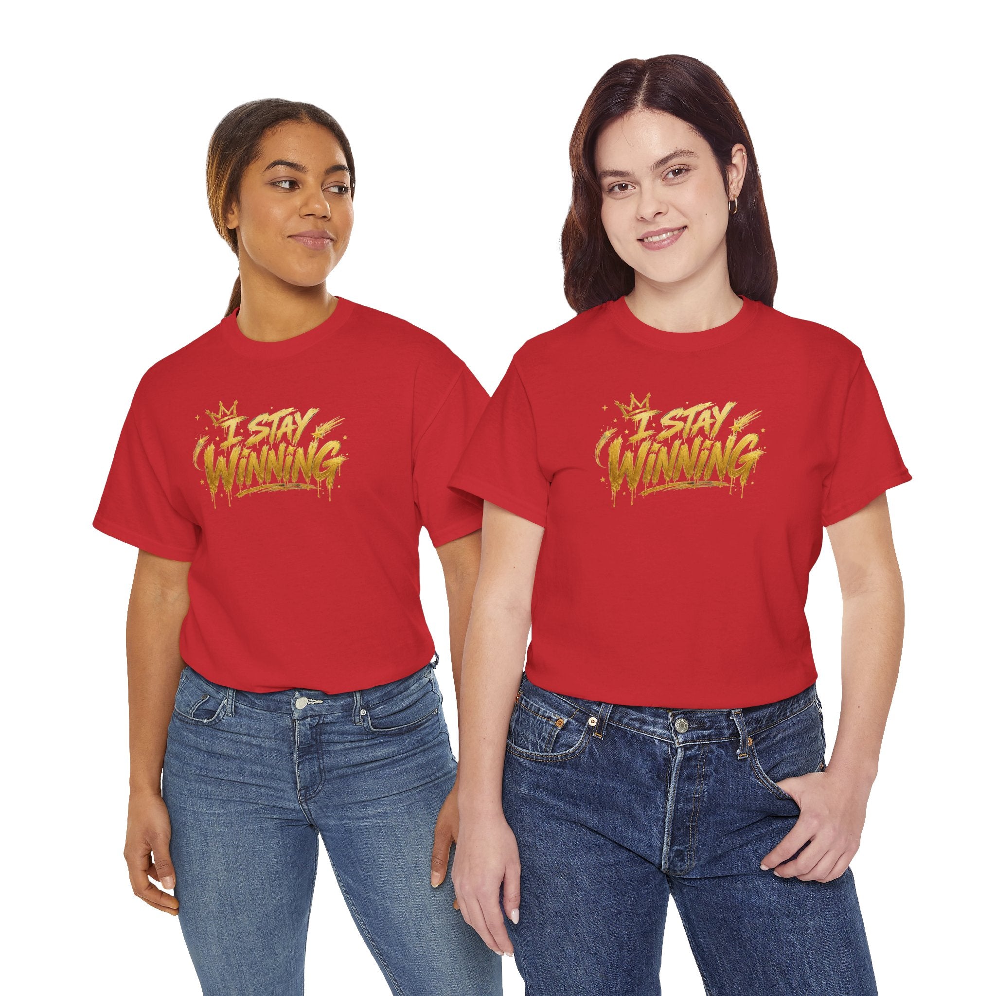 I Stay Winning T‑Shirt — Motivational Gold Script Tee