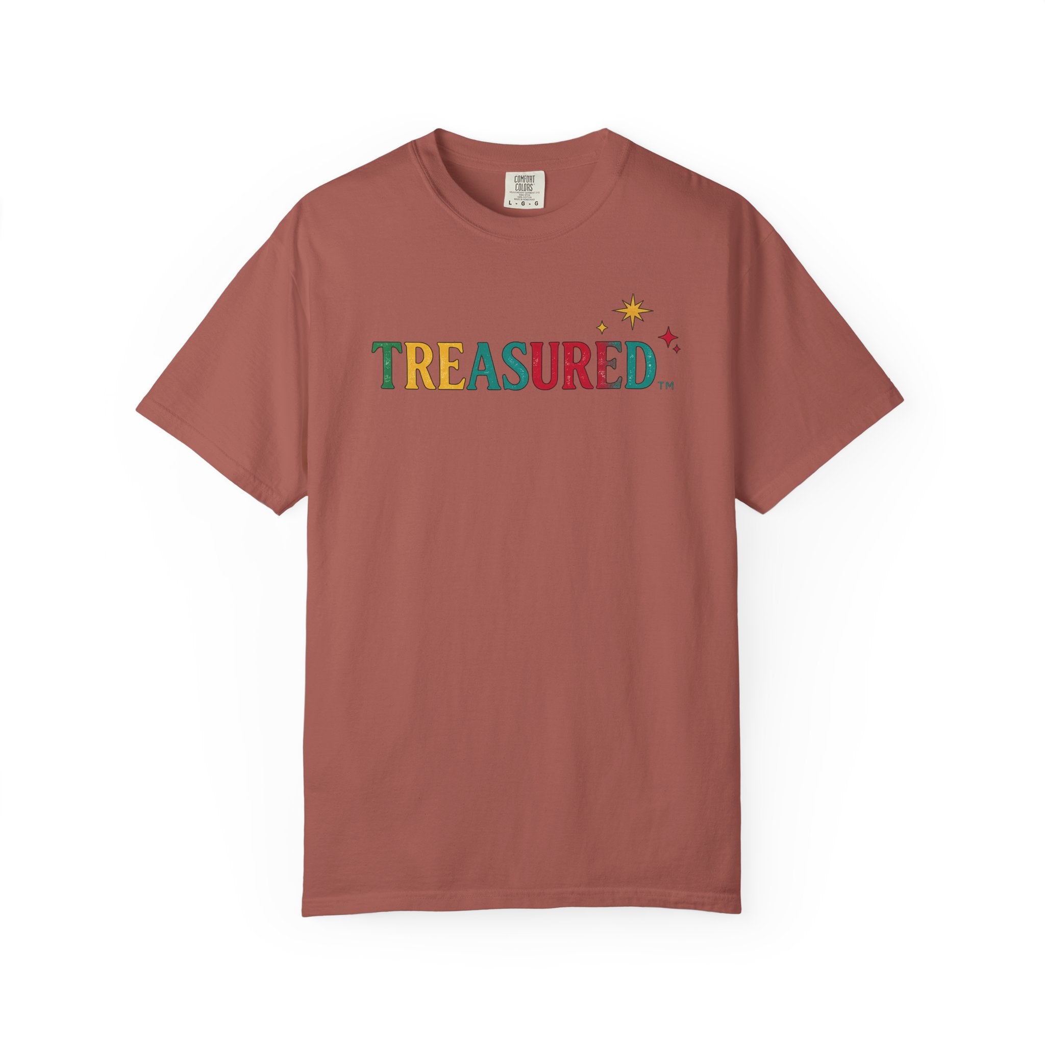 Treasured T-Shirt — Colorful Retro Text Graphic Tee