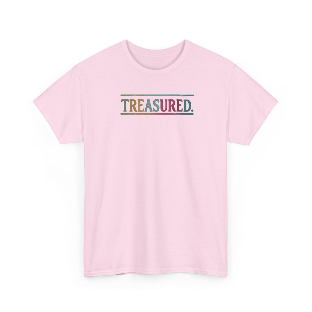 Treasured Rainbow Tee – Inspirational 'TREASURED' Graphic T-Shirt