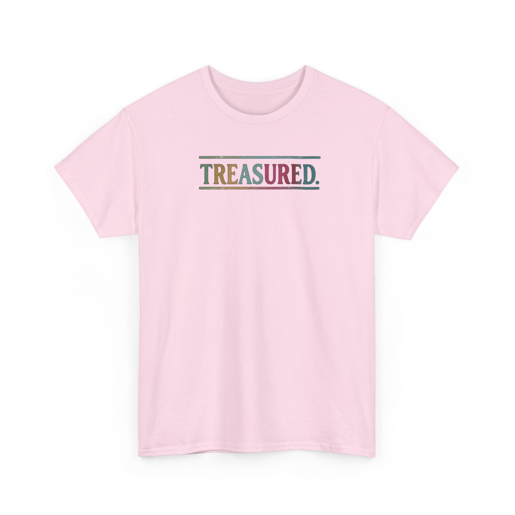 Treasured Rainbow Tee – Inspirational 'TREASURED' Graphic T-Shirt