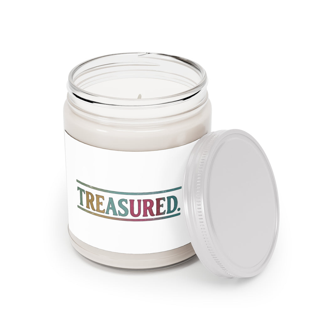 Treasured Scented Soy Candle – 9oz Jar with White Lid