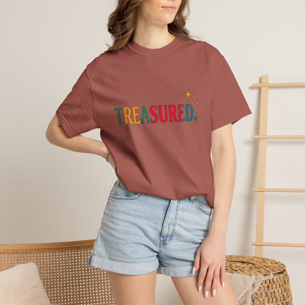 Treasured T-Shirt — Colorful Retro Text Graphic Tee