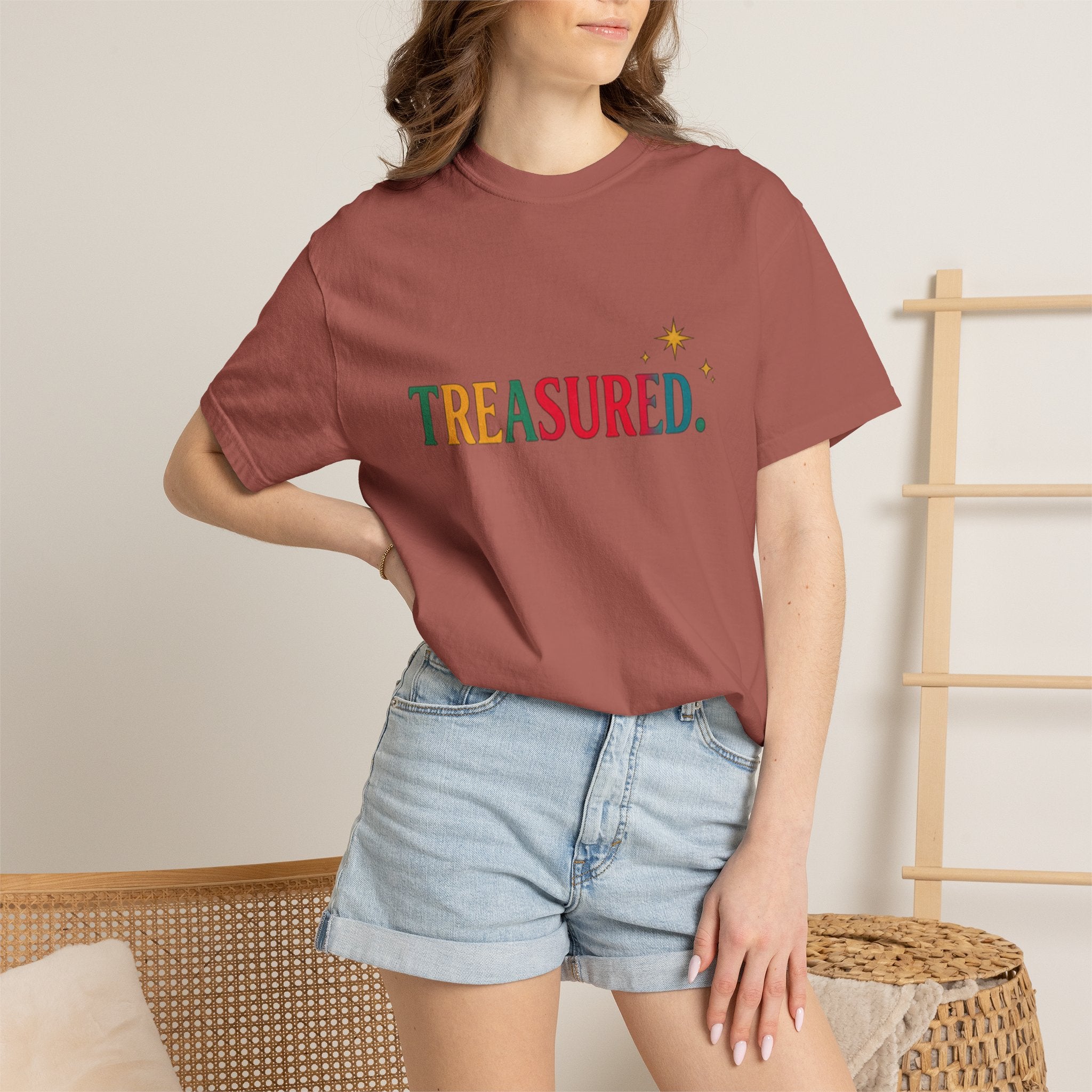 Treasured T-Shirt — Colorful Retro Text Graphic Tee