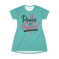 Peace and Progress T‑Shirt Dress – Retro Peace Sign Graphic