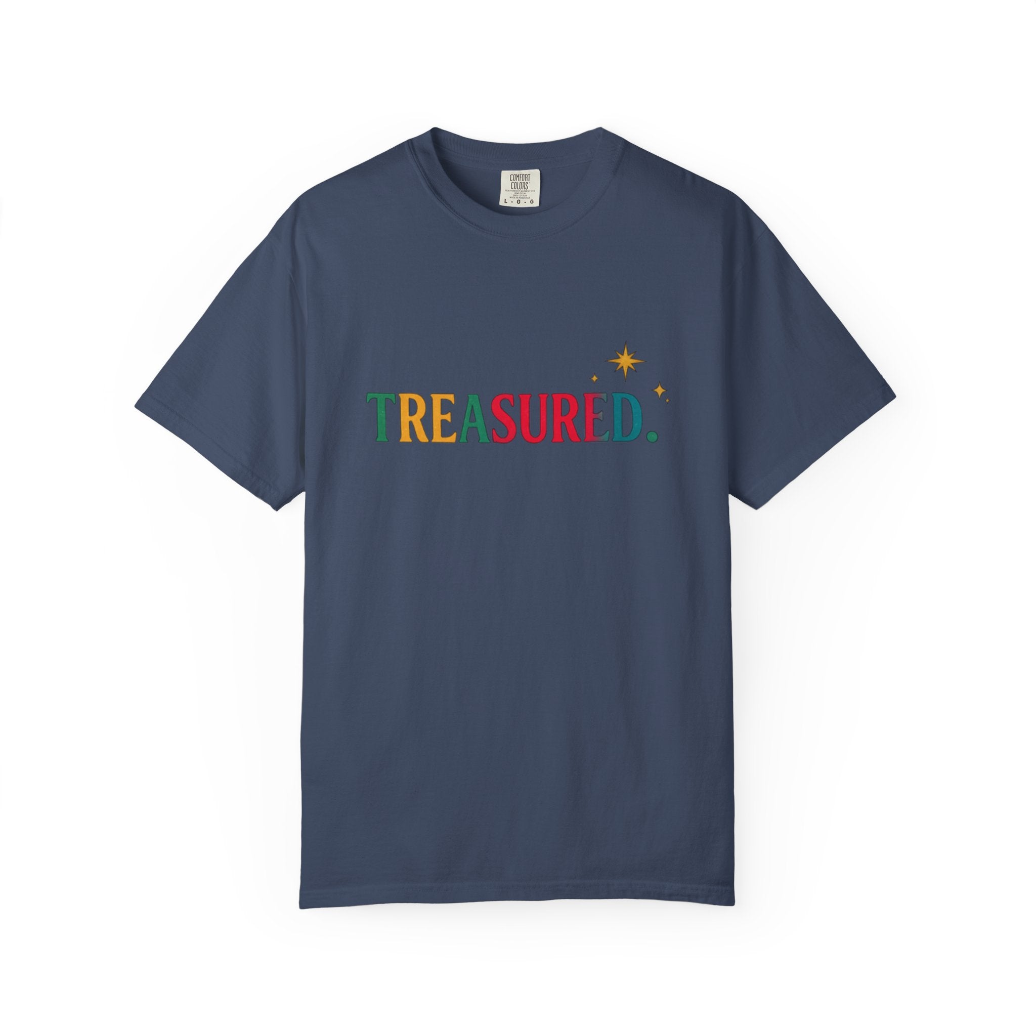 Treasured T-Shirt — Colorful Retro Text Graphic Tee