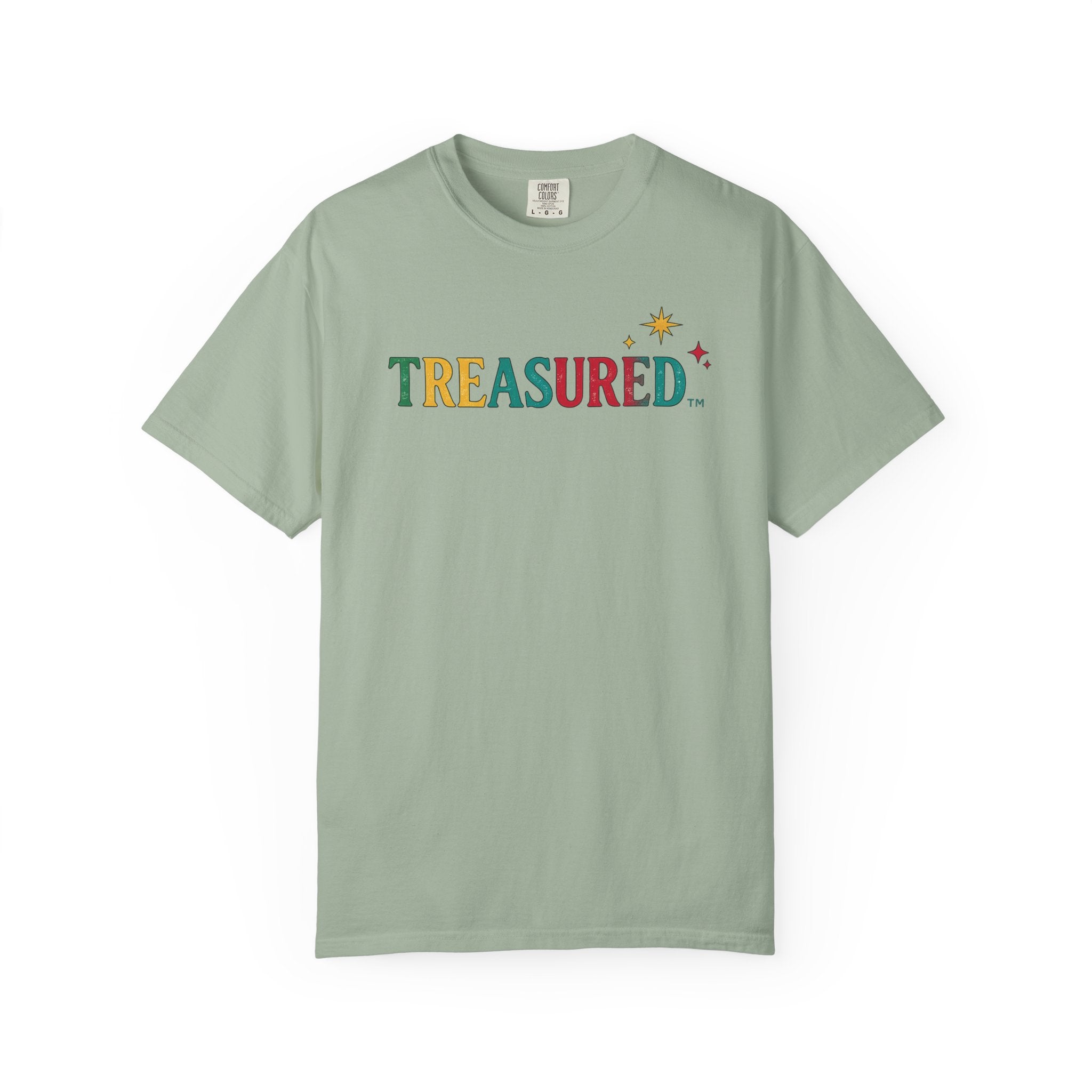 Treasured T-Shirt — Colorful Retro Text Graphic Tee