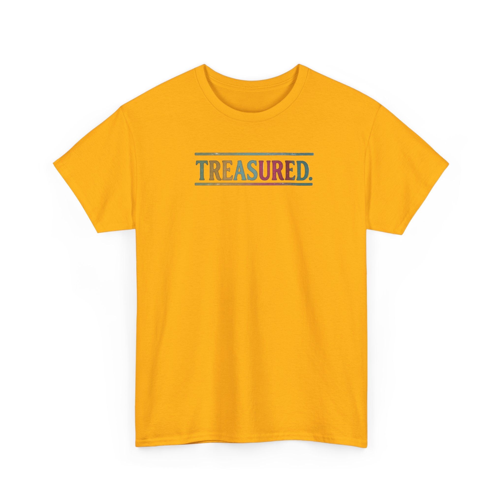 Treasured Rainbow Tee – Inspirational 'TREASURED' Graphic T-Shirt