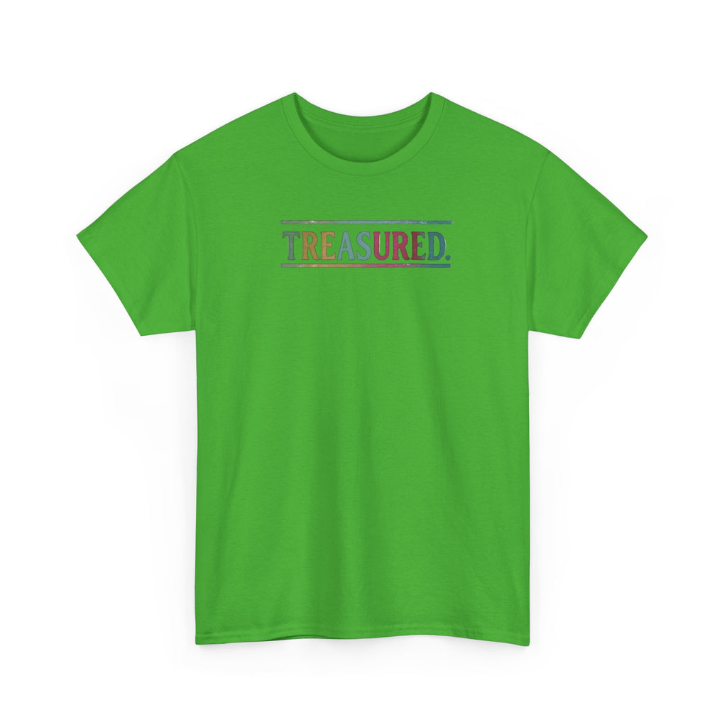 Treasured Rainbow Tee – Inspirational 'TREASURED' Graphic T-Shirt