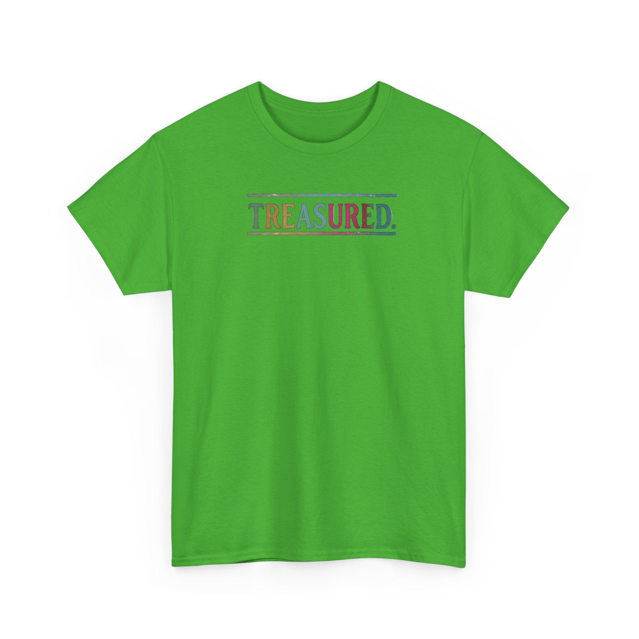 Treasured Rainbow Tee – Inspirational 'TREASURED' Graphic T-Shirt