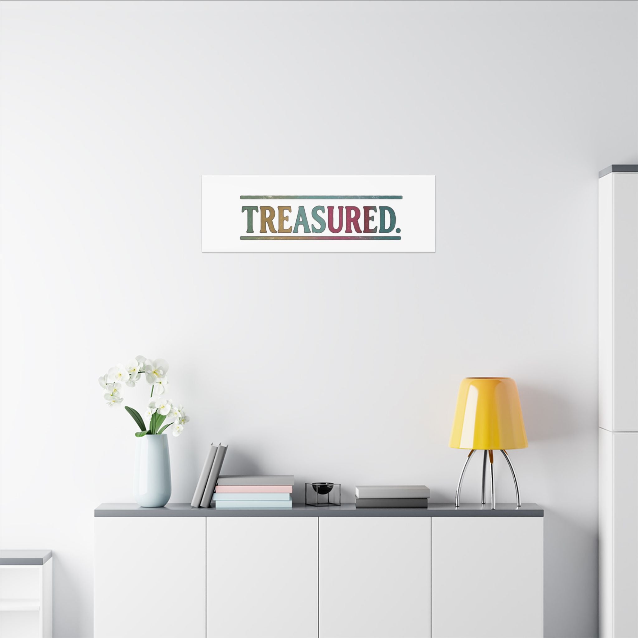 Treasured Stretched Canvas Wall Art — Colorful Inspirational Typography