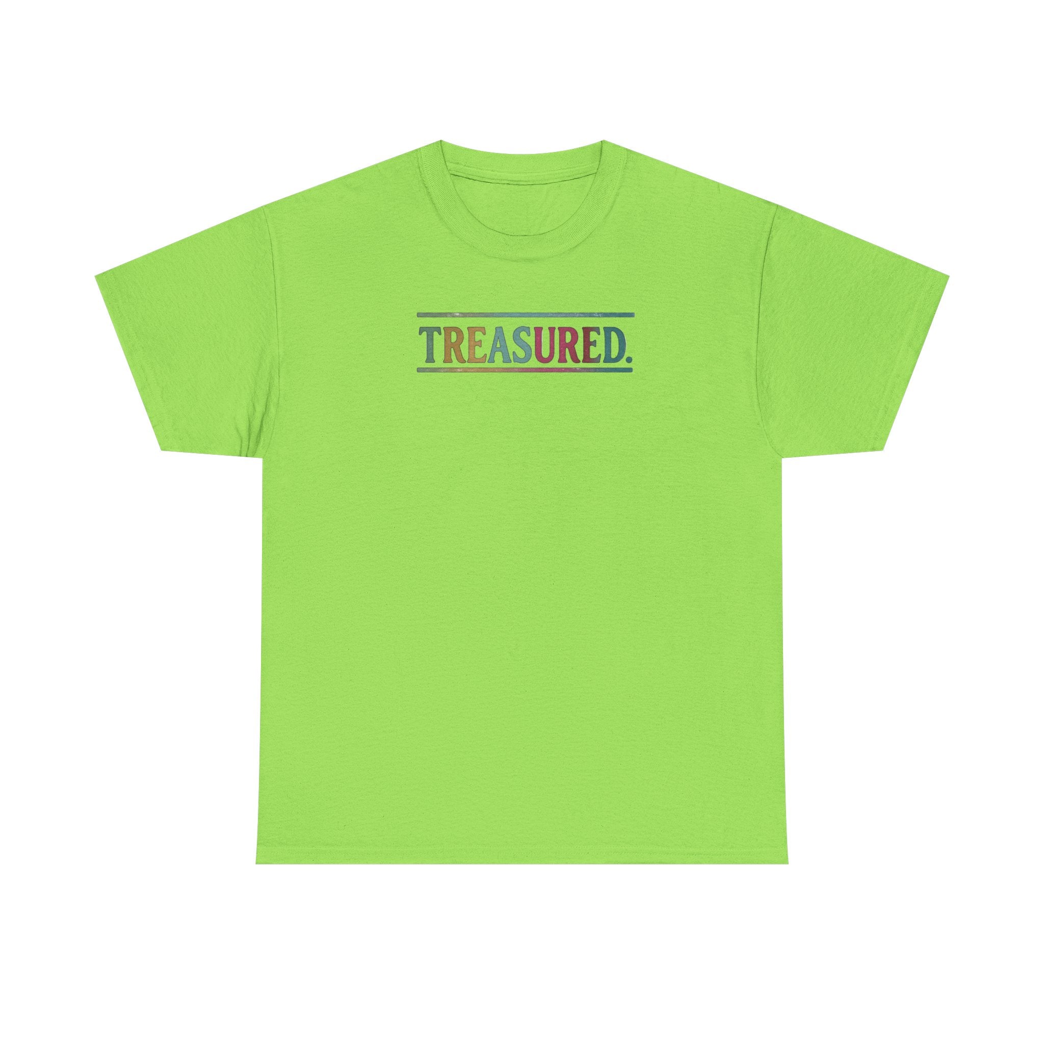 Treasured Rainbow Tee – Inspirational 'TREASURED' Graphic T-Shirt