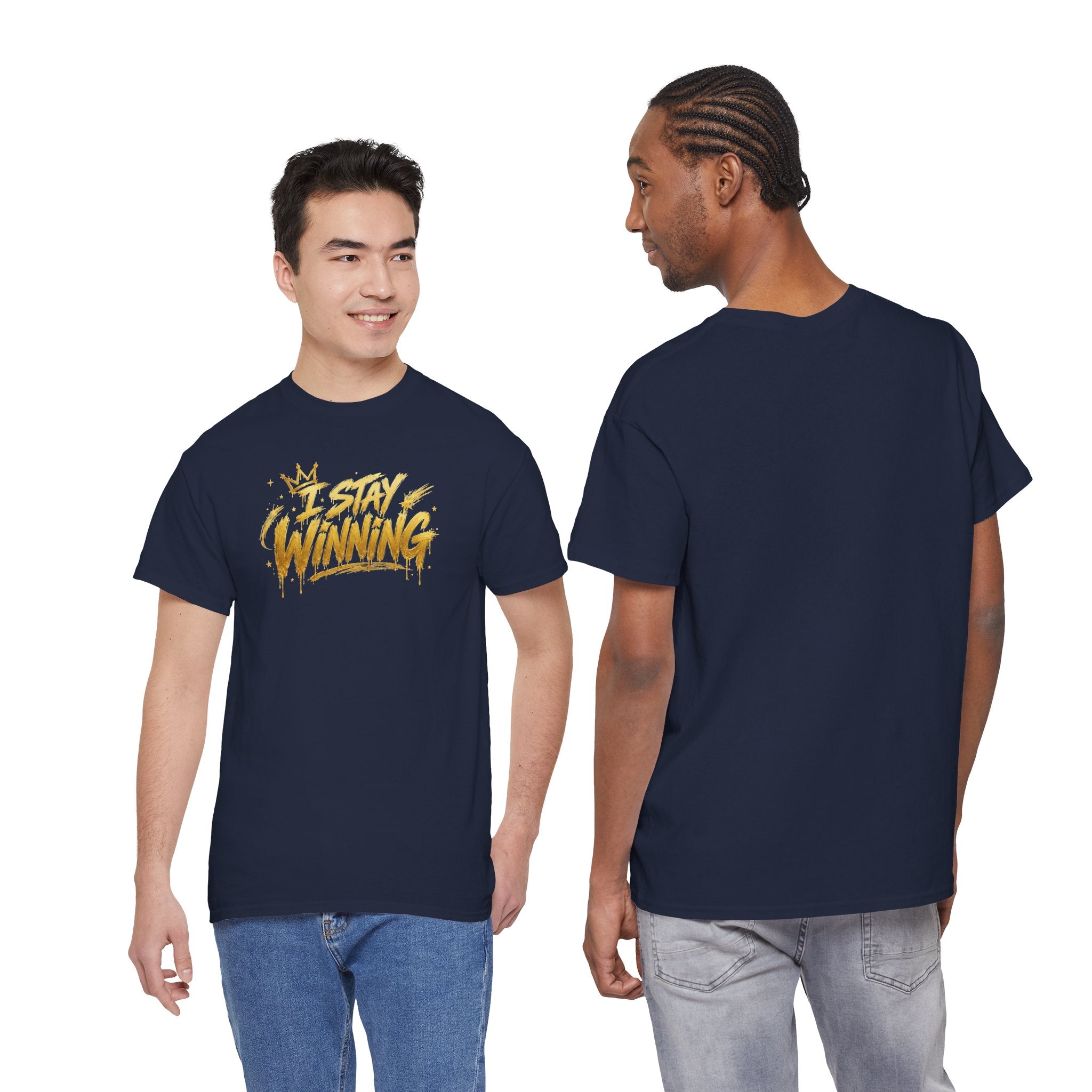 I Stay Winning T‑Shirt — Motivational Gold Script Tee