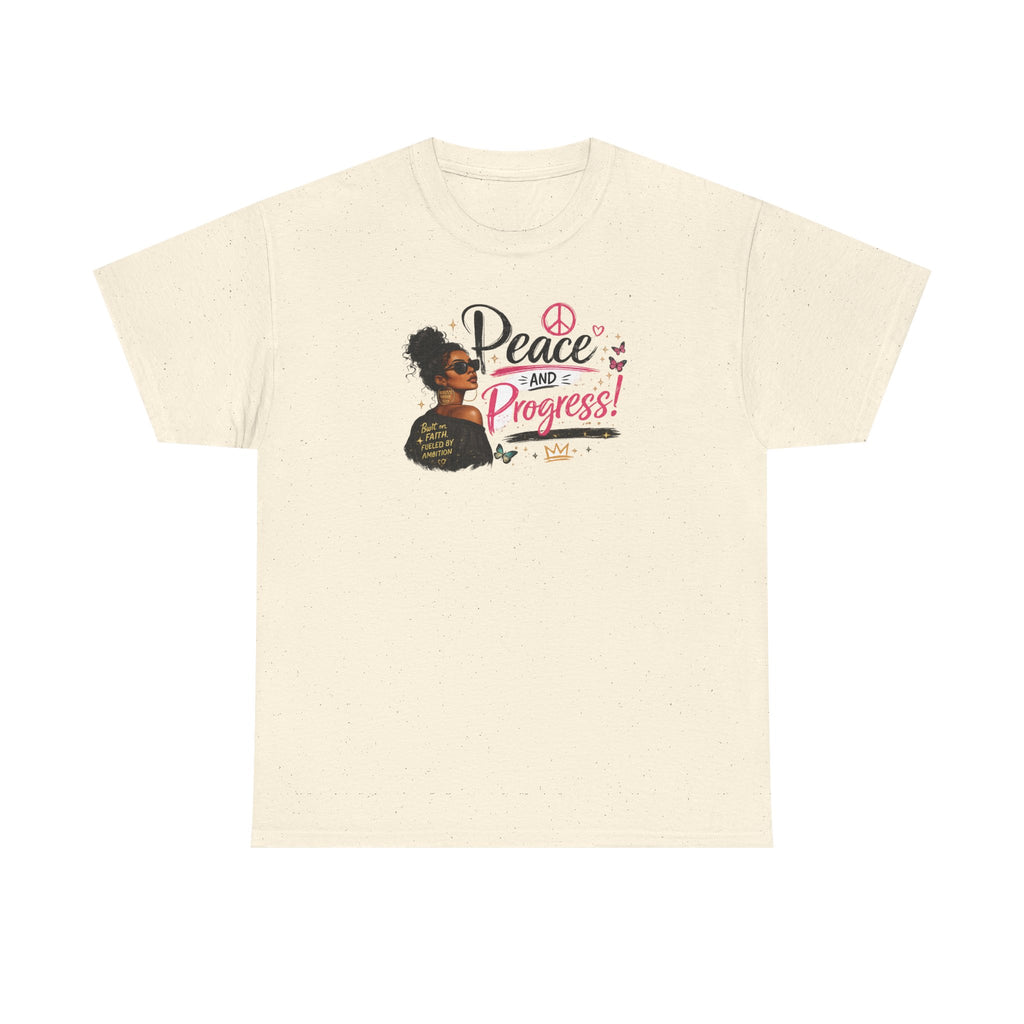 Peace and Progress T-Shirt — Black Woman Illustration, Empowerment Tee