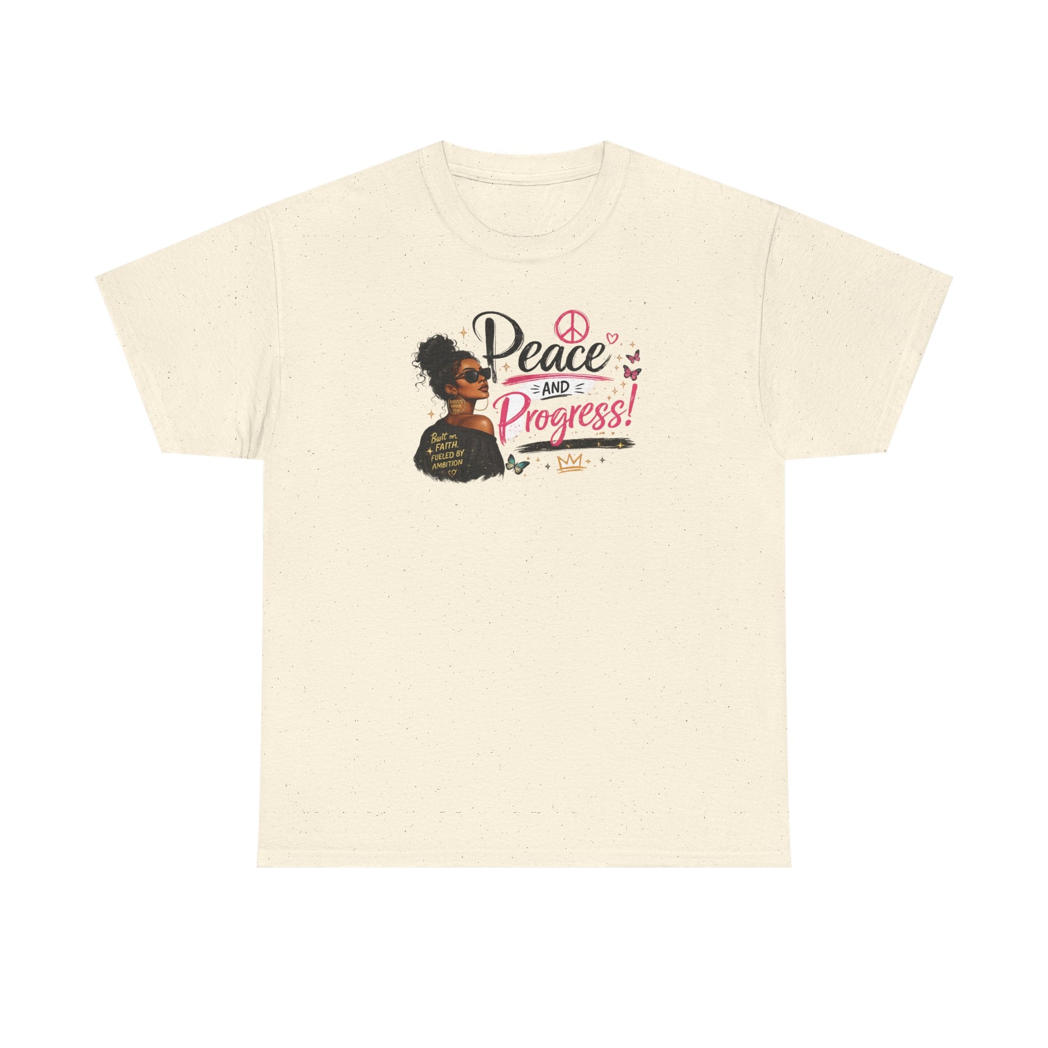 Peace and Progress T-Shirt — Black Woman Illustration, Empowerment Tee