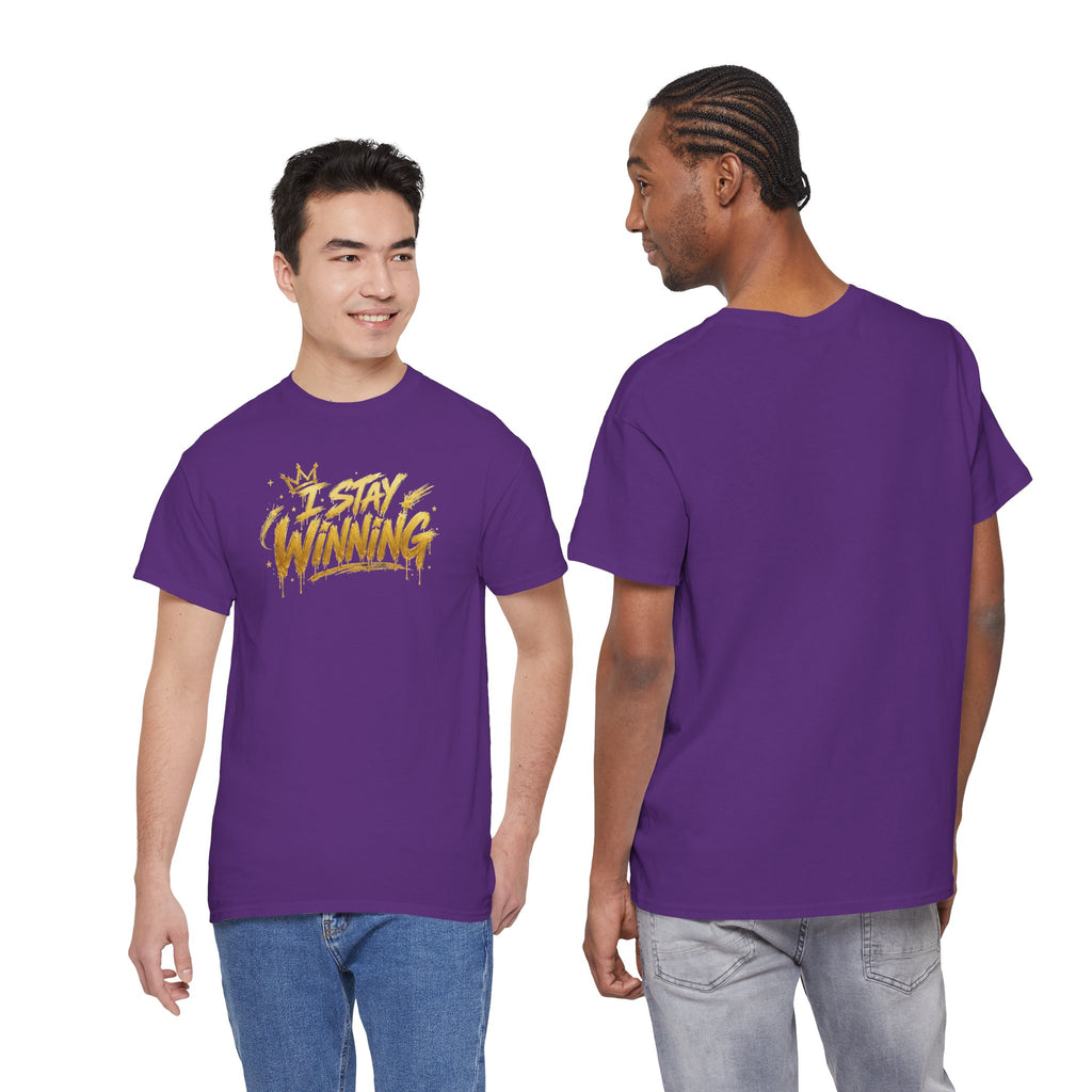 I Stay Winning T‑Shirt — Motivational Gold Script Tee