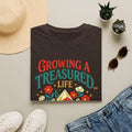 Growing a Treasured Life T-Shirt — Floral Heart & Gem Inspirational Tee
