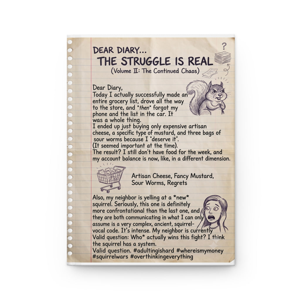 Hardcover Journal — Funny 'Dear Diary: The Struggle Is Real' Chaos Log Volume II