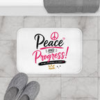 Peace and Progress Bath Mat — Inspirational Bathroom Rug