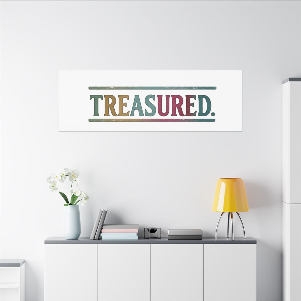 Treasured Stretched Canvas Wall Art — Colorful Inspirational Typography
