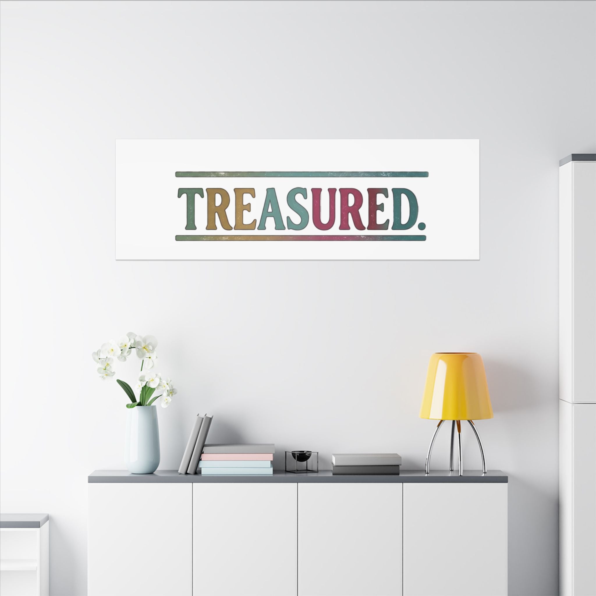 Treasured Stretched Canvas Wall Art — Colorful Inspirational Typography