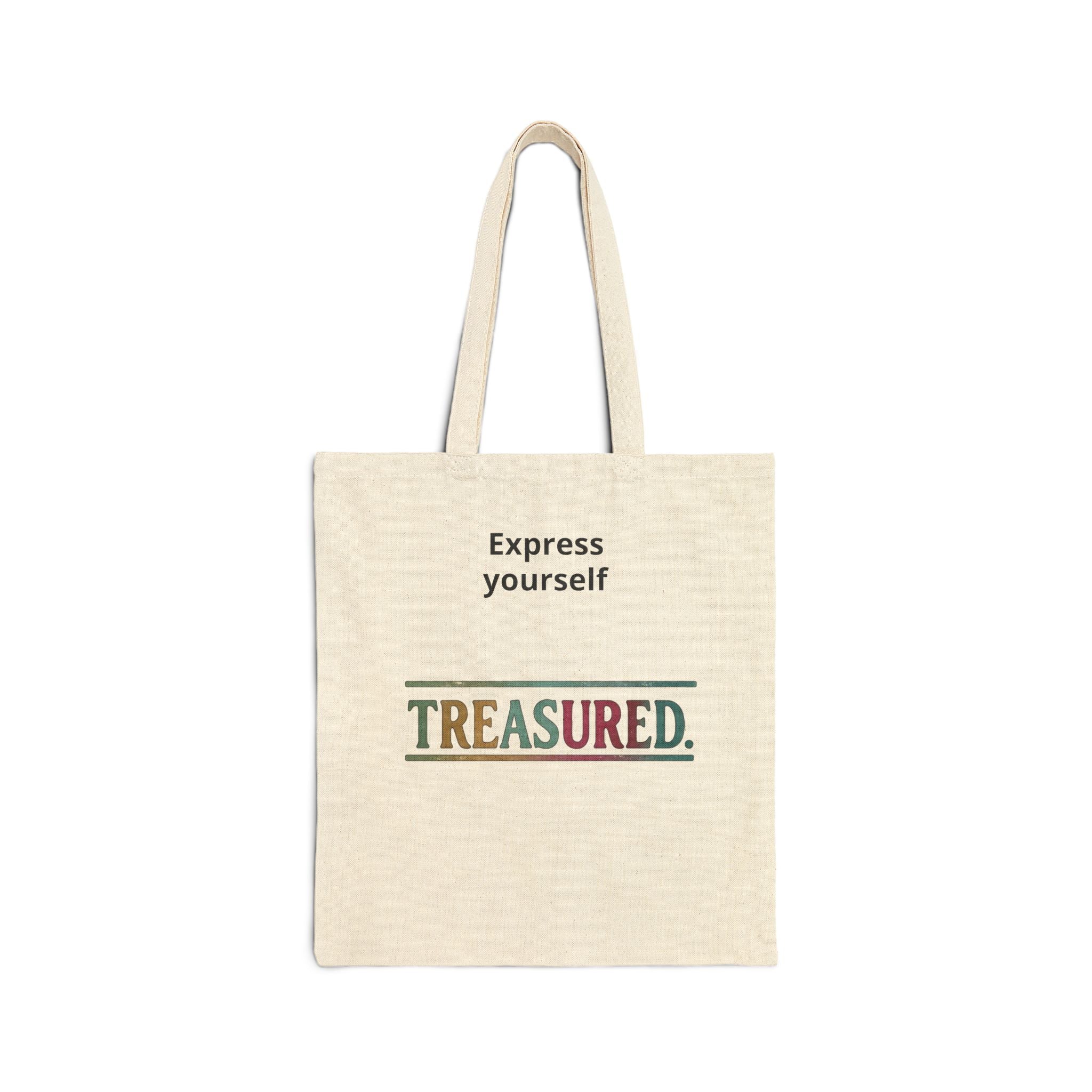 Treasured Cotton Tote Bag – Neutral Canvas Grocery & Everyday Shopper