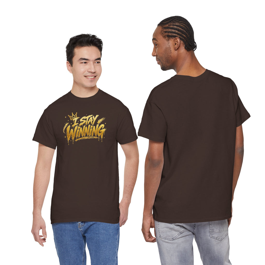 I Stay Winning T‑Shirt — Motivational Gold Script Tee