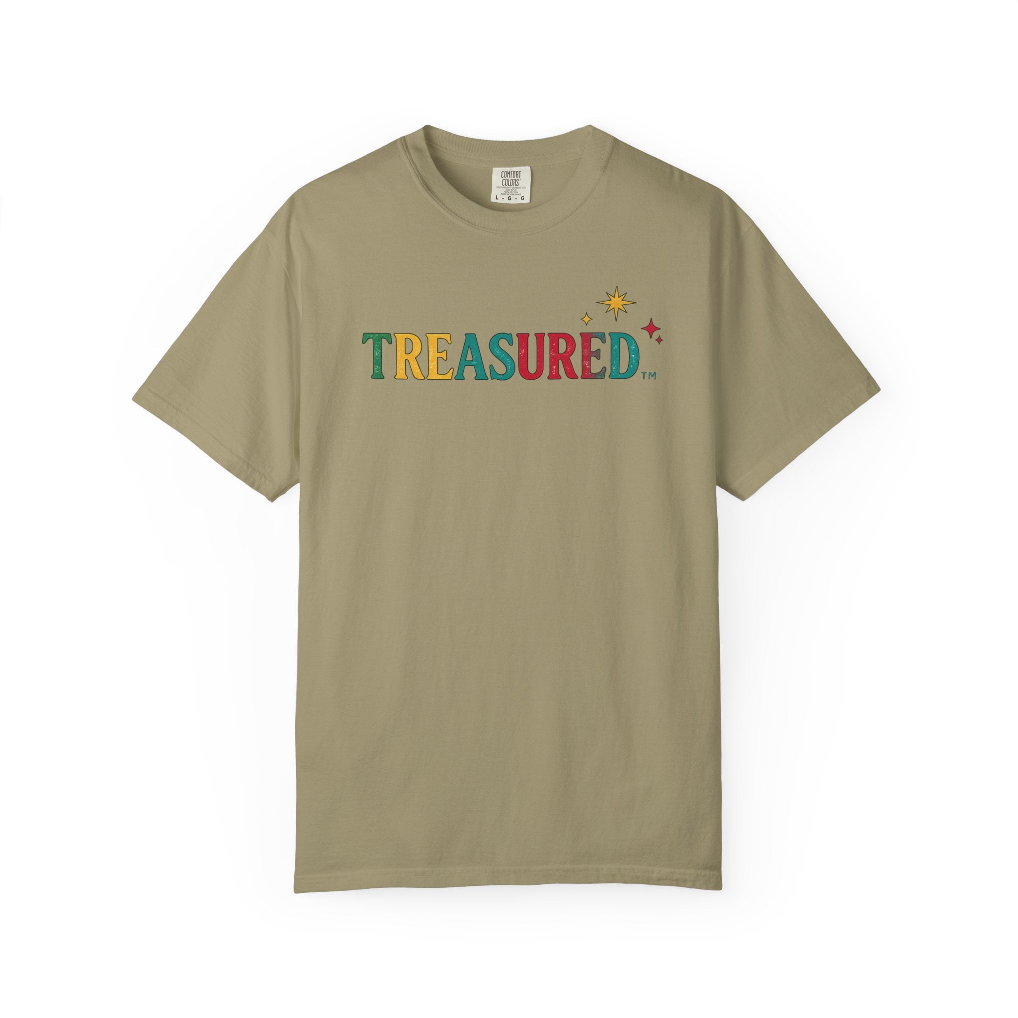 Treasured T-Shirt — Colorful Retro Text Graphic Tee