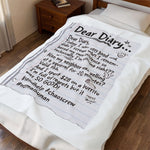 Plush Blanket — “Dear Diary” Funny Journal Note Throw thumbnail 1