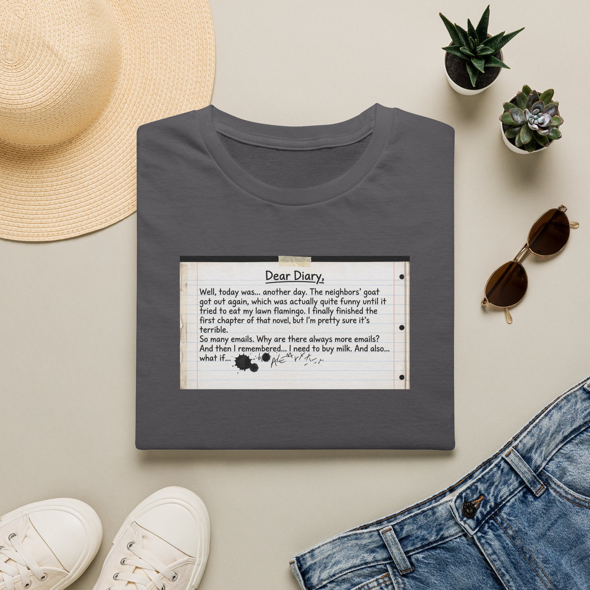 T‑Shirt — Funny "Dear Diary" Journal Quote Tee (Relatable Humor Gift)