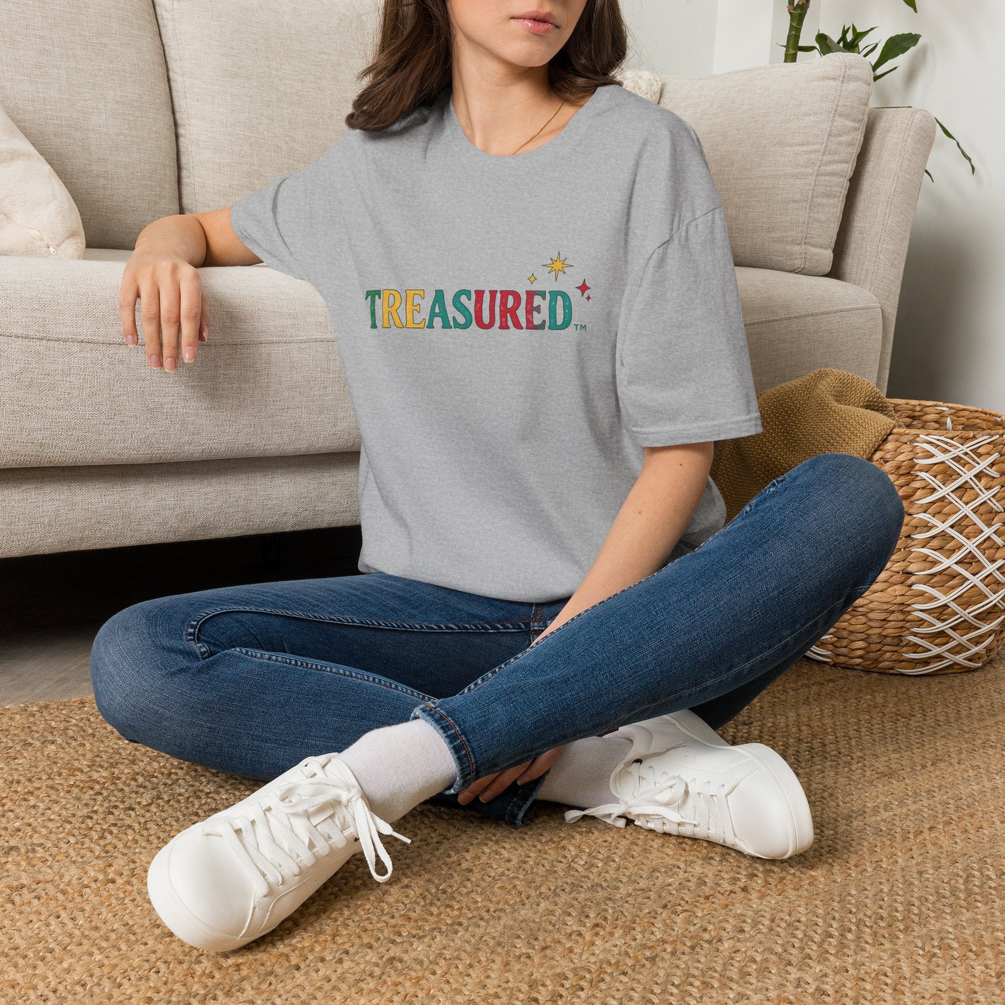 Treasured Graphic T-Shirt — Colorful Retro Lettering with Star Accent