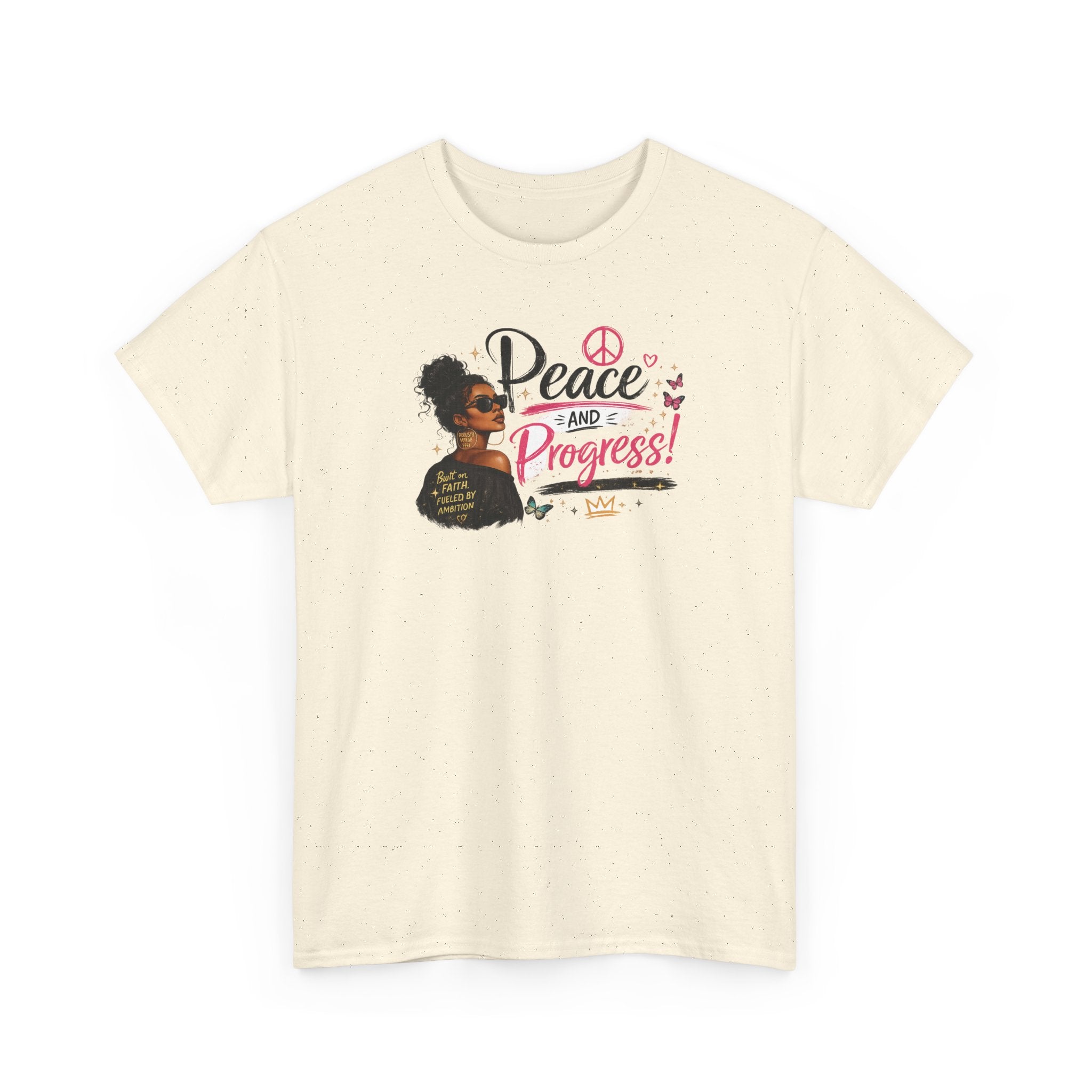 Peace and Progress T-Shirt — Black Woman Illustration, Empowerment Tee