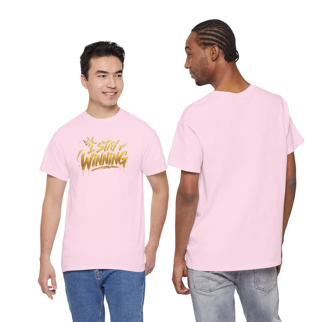I Stay Winning T‑Shirt — Motivational Gold Script Tee
