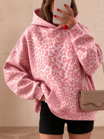 Women's Leopard-print Hooded Fleece-lined Sweatshirt thumbnail 2