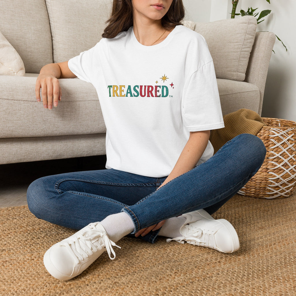 Treasured Graphic T-Shirt — Colorful Retro Lettering with Star Accent